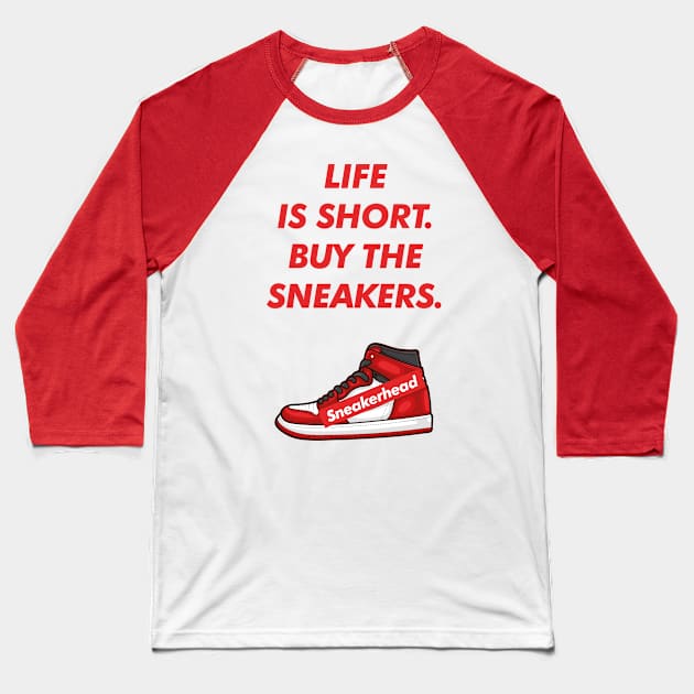 Hypebeast Red Sneaker Baseball T-Shirt by milatees